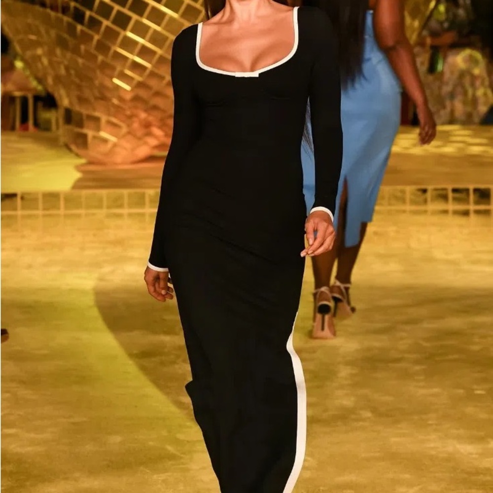 STAUD Berry Bow-Embellished Stretch Knit Maxi Dress